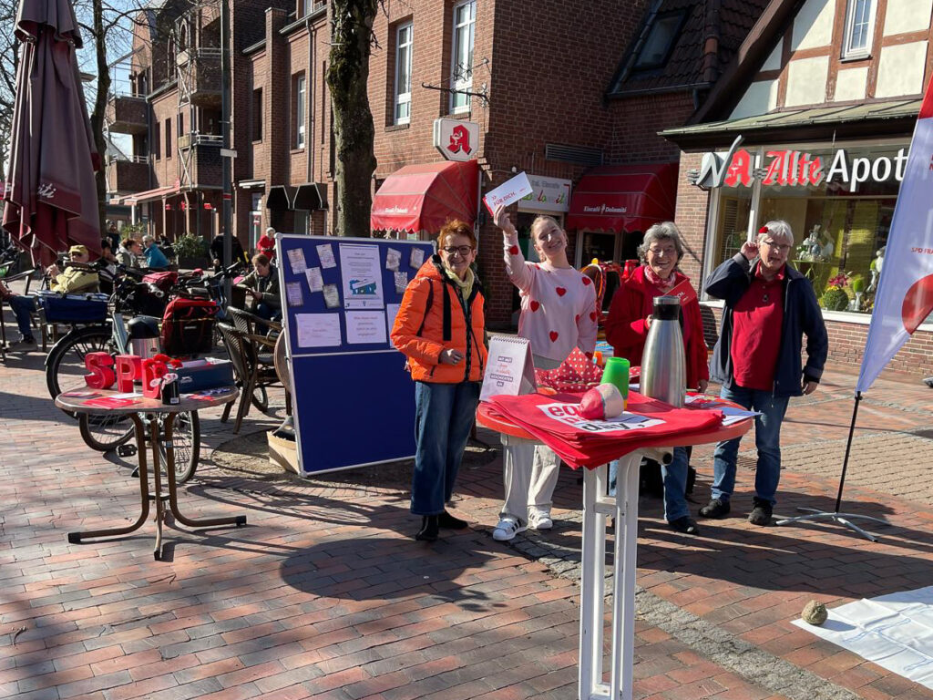 Beate Liebe, Emily Vescovi, Anne Deutsch, Karin Meyer am Internationalen Frauentag 2026